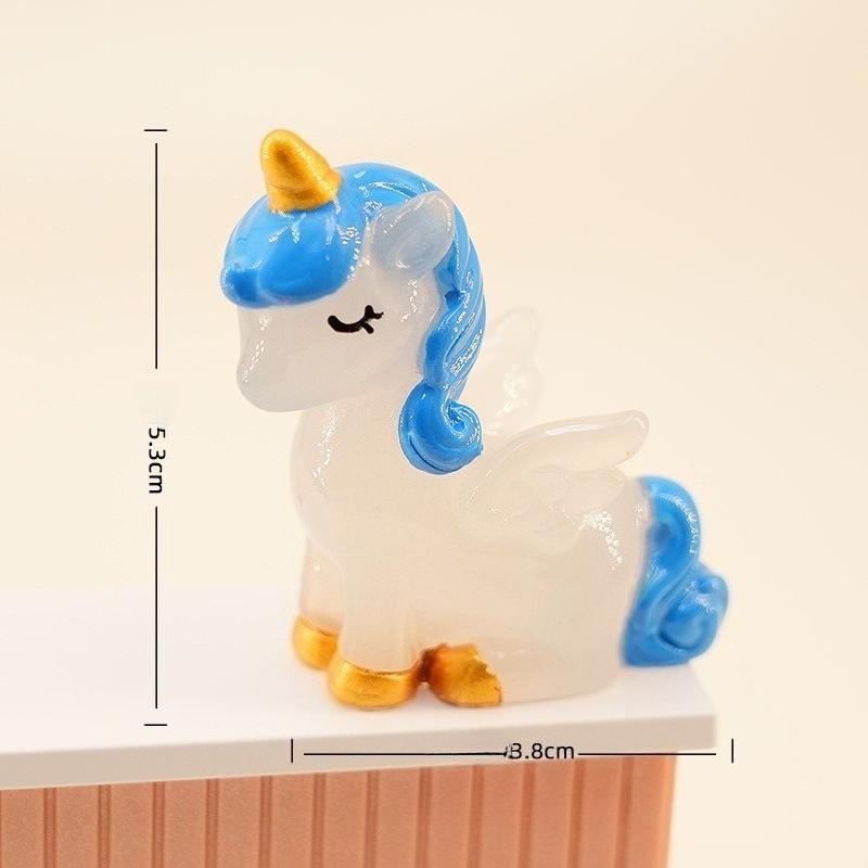 Year of The Horse Luminous Unicorn Creative Home Office Desktop Decoration Resin Decoration Trendy Cute Blind Box Accessories