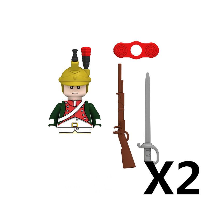 MOC Wojskowy Wojny Napoleońskie Francuski Rosyjski Figurka Armia Klocki Budowlane Żołnierz Broń Pistolety Miecz Plecak Akcesoria Klocek B137
