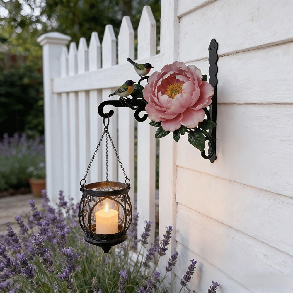 Iron Art Wall Mounted Hanger Colorful Bird Cage Rack Multi-functional Plant Hanging Bracket Indoor