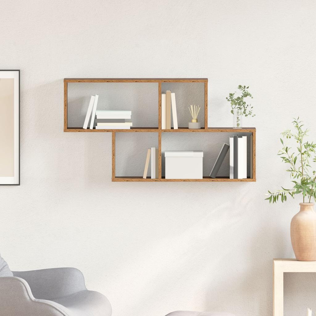 1 Kreatives Wandregal Zur Aufbewahrung Und Präsentation, Geeignet Zur Präsentation Von Büchern, Pflanzen Oder Dekorationen, 100x20x53 Cm.