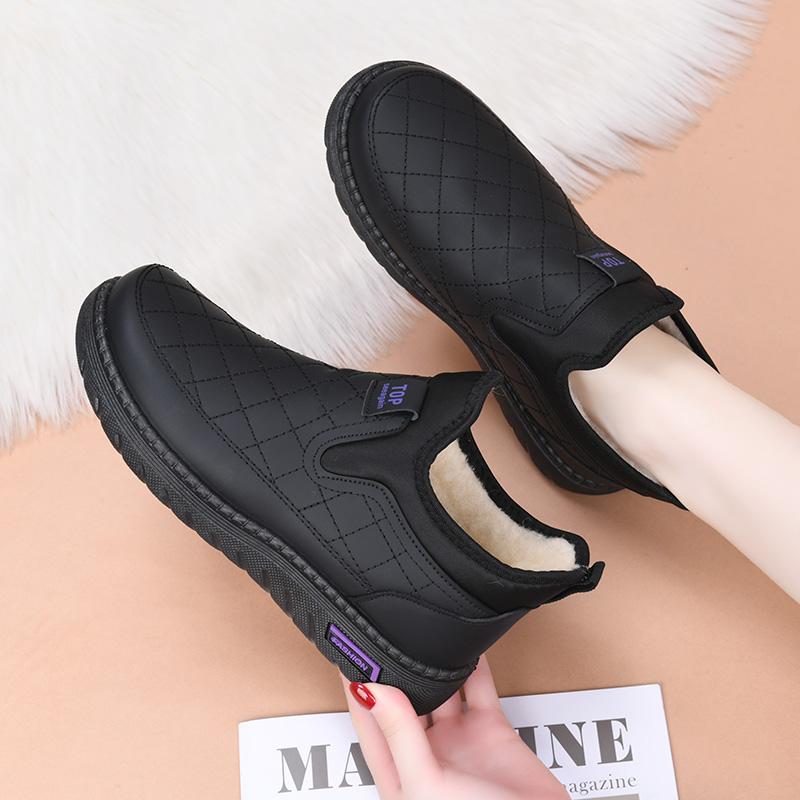 New Winter Women's Shoes, Velvet, Warm and Comfortable Short Boots, Fashionable and Casual Mom's Shoes, Soft Surface, Soft Sole, Flat Snow Boots