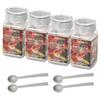 Conjunto de Armazenamento Takeya Freshlock com para Batata TAKEYA Cinza [Oficial] Recipientes, 4, Quadrado, 500ml, Colher, Hermético, Hermético, Seguro para Geladeira,