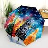 Christmas Tree pattern, automatic folding umbrella, portable and foldable design, 8 ribs, a Christmas or birthday gift.