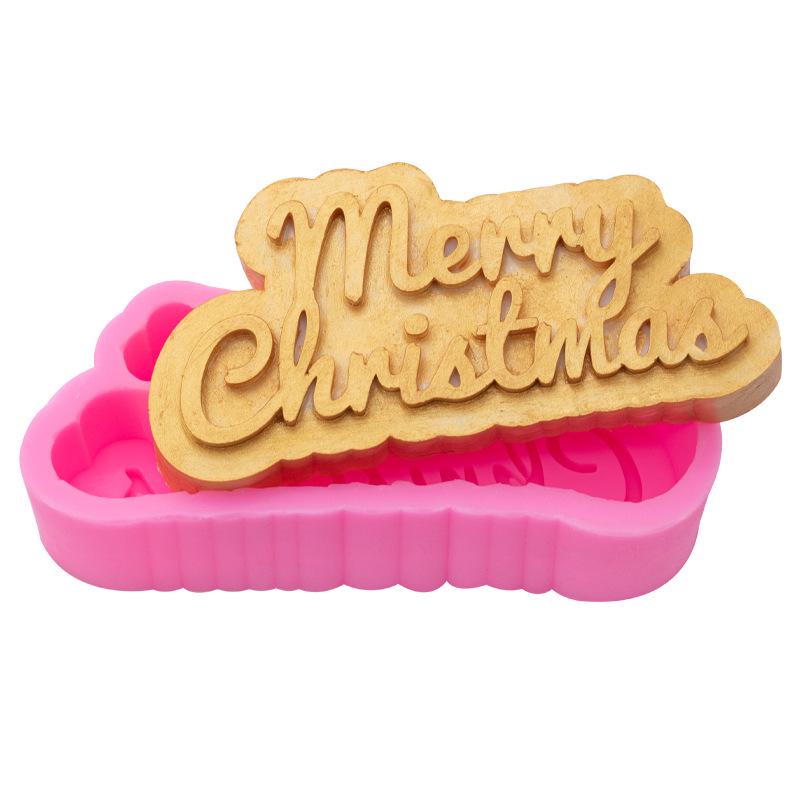 Merry & Happy Christmas Greeting Card Silicone Mold for Handmade Soap and Scented Candle