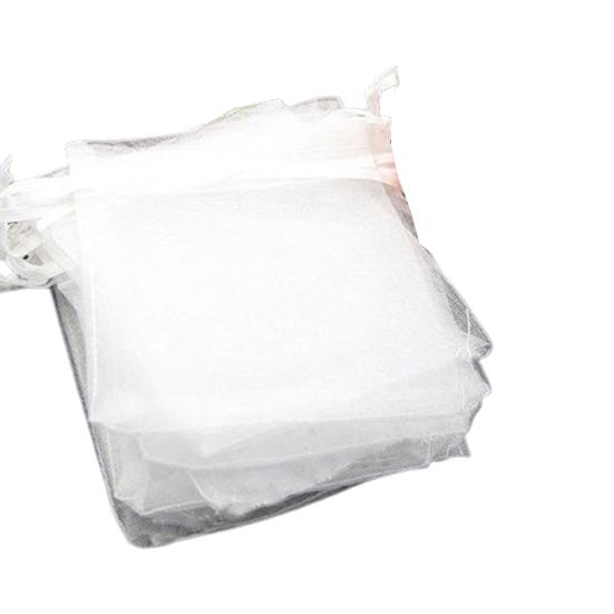 50 Pcs Pure Color Organza Wedding Drawable Pouch Jewelry Package Gift Bag