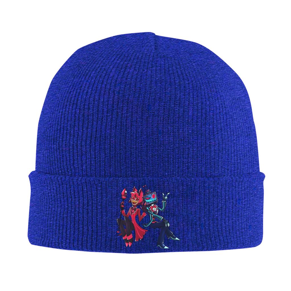 Hazbins Hotels Alastor and Vox Bonnet Hats  Beanie Hats Winter Pattern Knitting Hat Cute Adult Unisex Gym Elastic Cap