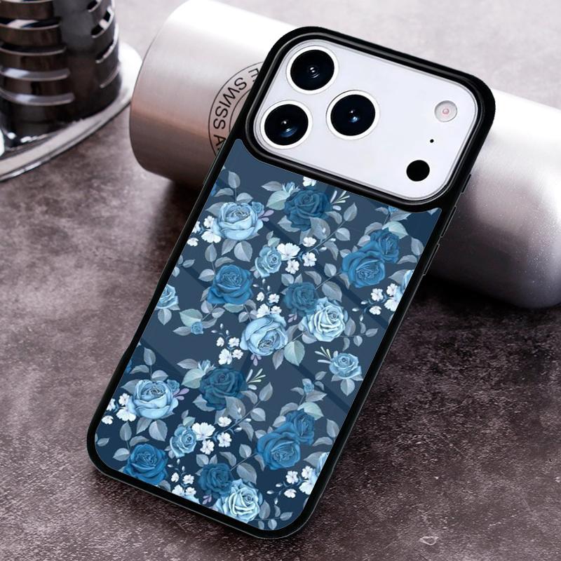 Blue Rose Flower Phone Case For iPhone 17 16 15 14 13 12 11 Pro Max Plus 17Air Soft Silicone Cover