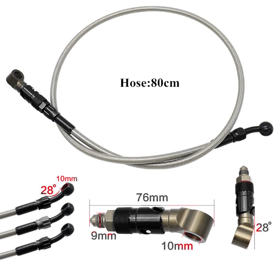80cm CNC AN3 Brake Line Fluid Quick Release Connect Adapter Set Universal Black