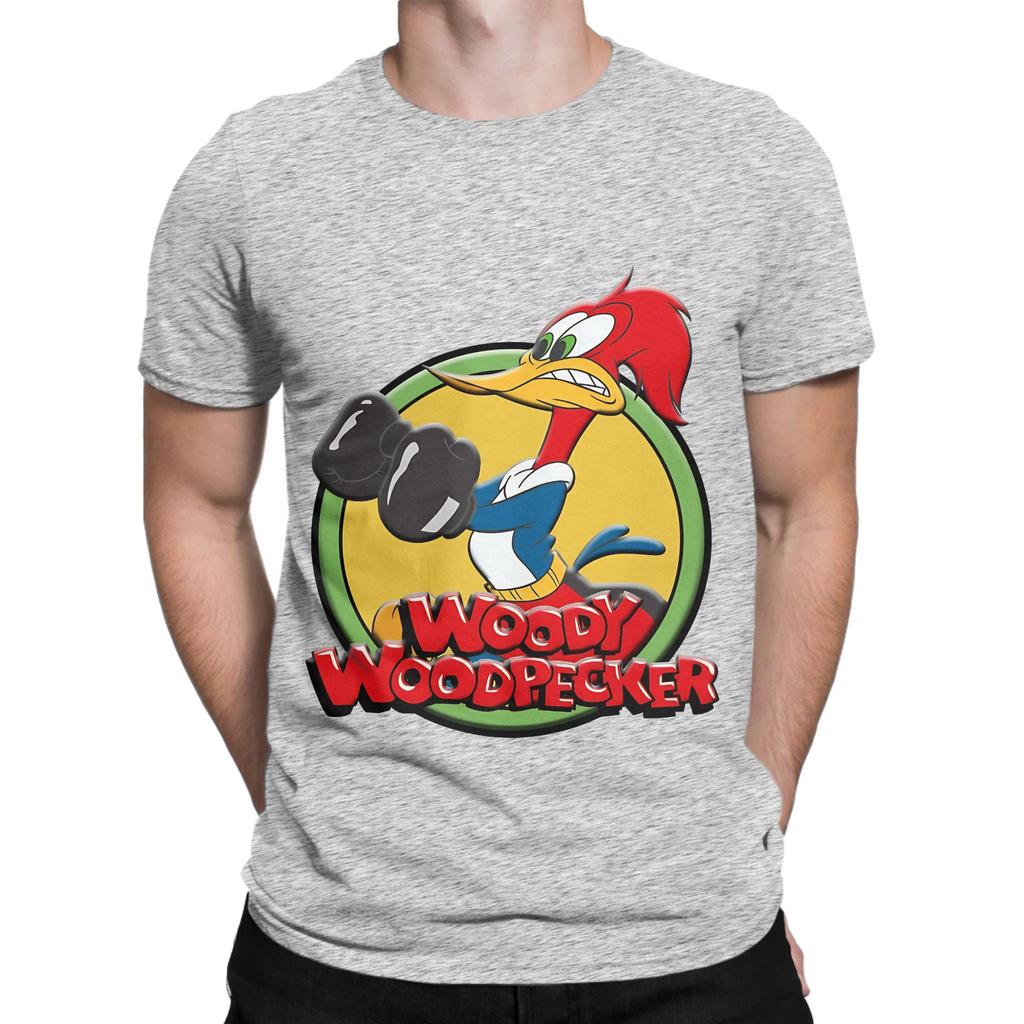 Woody Woodpecker Circle Poster Funny 100 Cotton TShirt Woody Woodpecker Tops Tees For Unisex