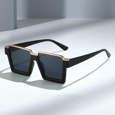 Black Vintage Women's Rectangle Sunglasses New Trends Brand Square Big Frame Sun Glasses Female Oculos Lunette De Soleil