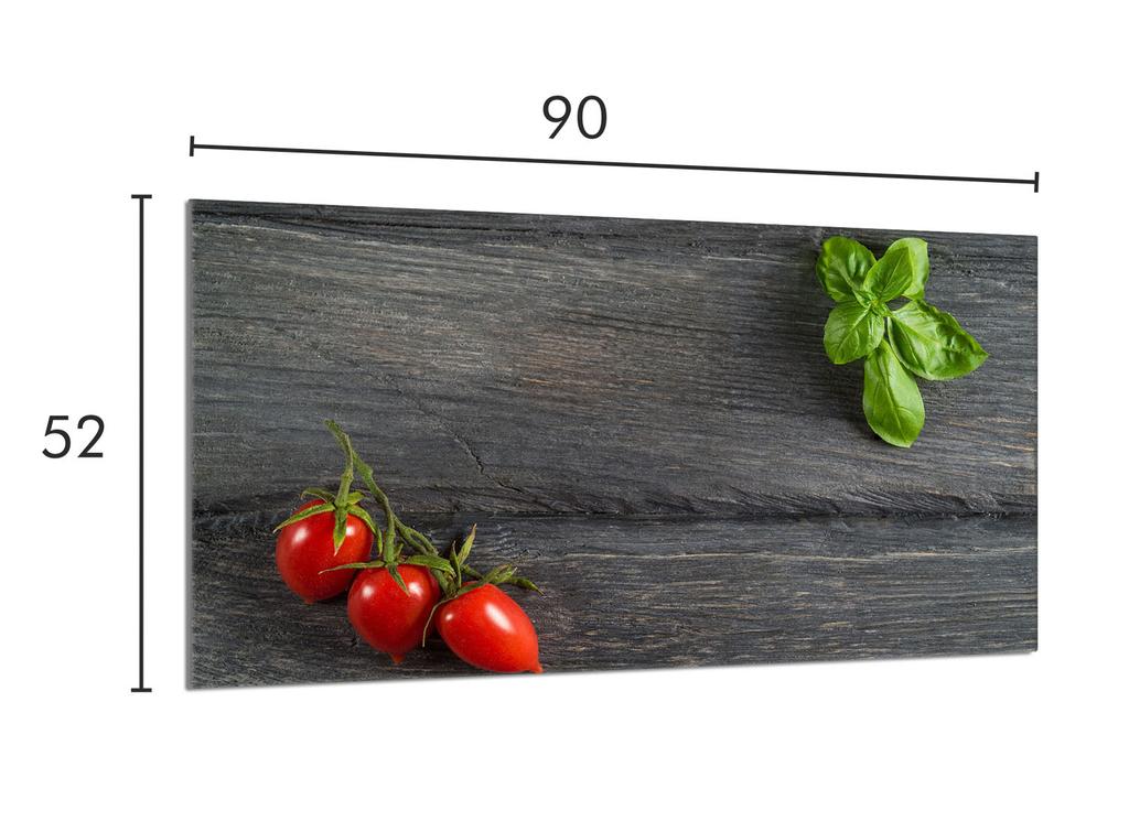 Szklana płyta ochronna na kuchenkę 90x52 Pomidory