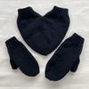 3Pcs Couple Hand Holding Mittens Heart Shape Shared Glove Two Person Gloves Romantic Knit Fingerless