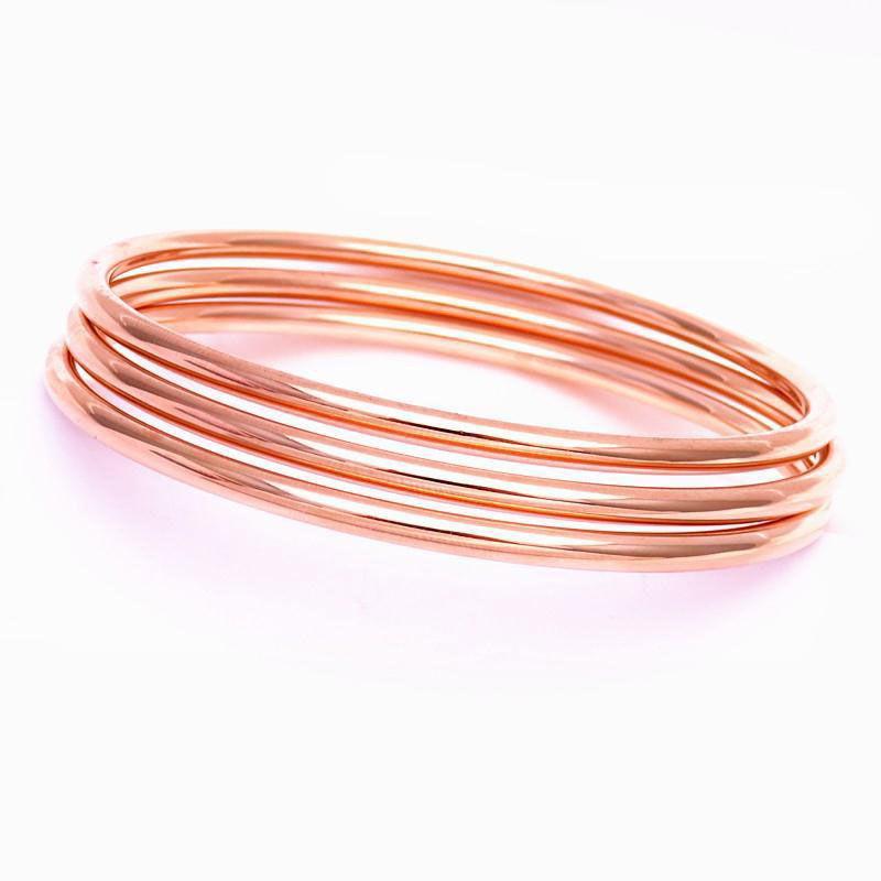 Purple Gold Smooth Plain Ring Bracelet Simple Fashion Classic Trend Rose Gold Plated Bracelet