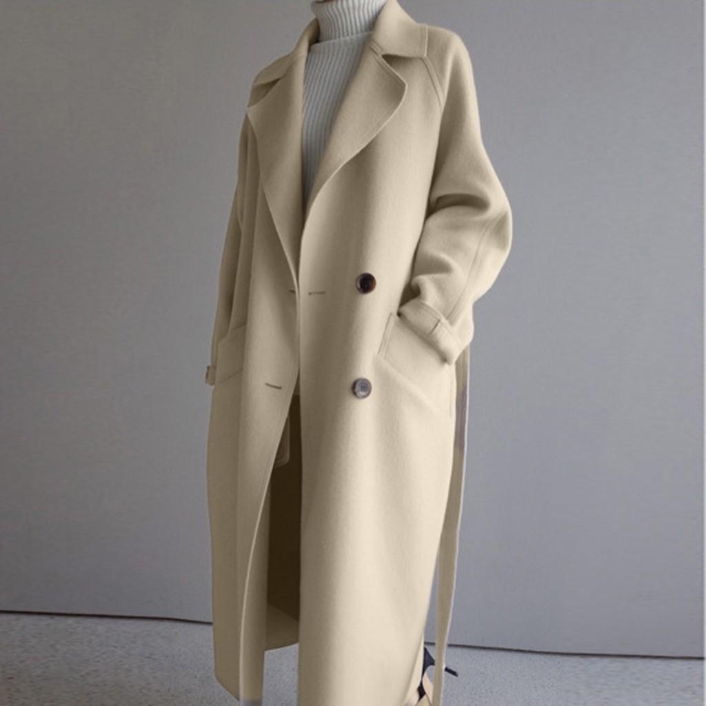 

Женский плащ-тренч из смеси кашемира и шерсти с лацканами и поясом, верхняя одежда, куртка белый