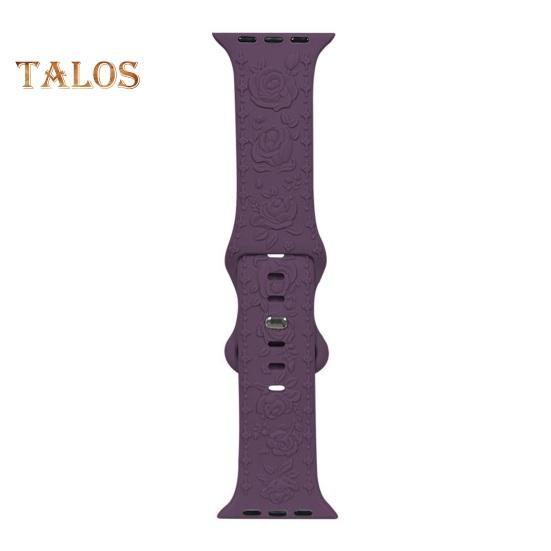 Grawerowany kwiatowy pasek do zegarka Odporny na zużycie, oddychający, przyjazny dla skóry, nieblaknący, grawerowany silikonowy pasek do zegarka 3D z kwiatowym wzorem do zegarka Apple Watch