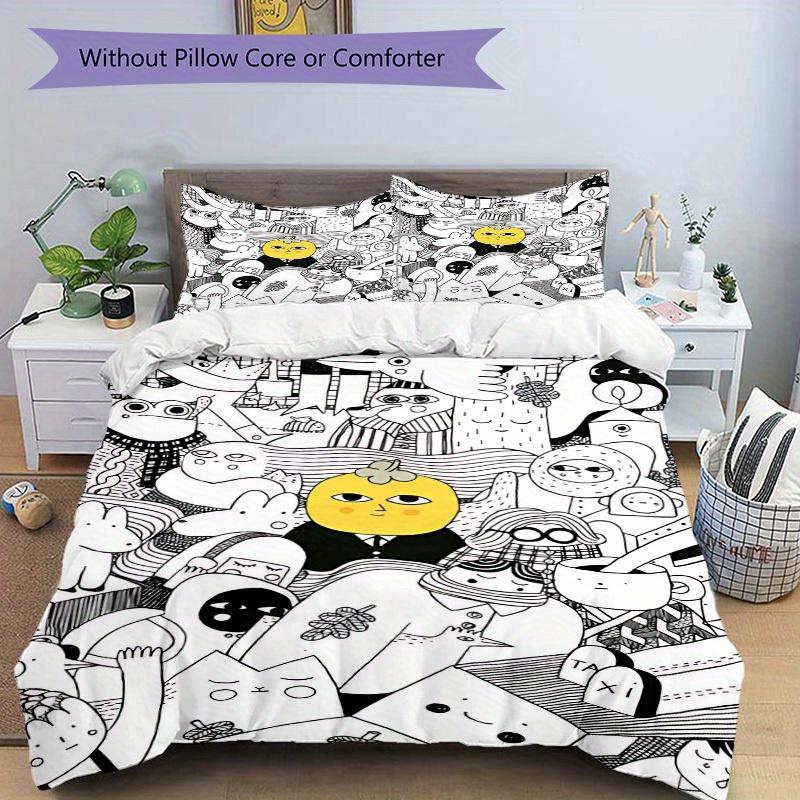3pcs Lemon Head Bedding Set, Breathable and Soft, Suitable for All Seasons, Ideal for Home Use, Suitable for Bedroom Decor 21131