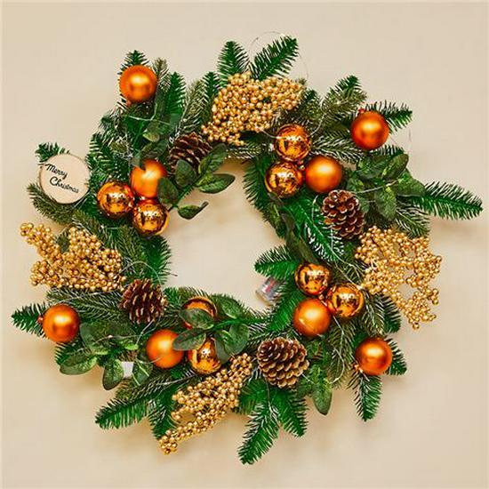 50CM Christmas Wreath & 2.7M Garland Set - Festive Door & Wall Decor
