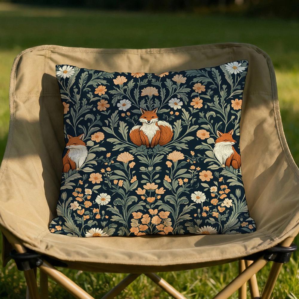 William Morris Art Fox Cushion Cover Soft Reversible  Durable Pillow Cover  MultiScene Use for Home  Car Daily Comfort