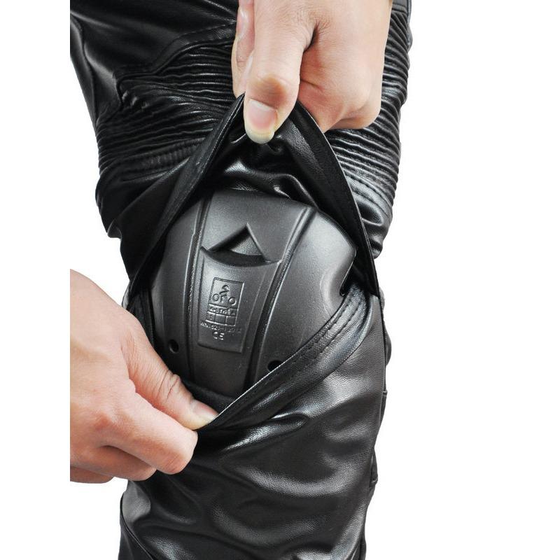 New product Locomotive Rider Straight Cycling Pants Anti-drop Pants Motorcycle Waterproof Windproof Elastic Leather Pants, Racing Pants
