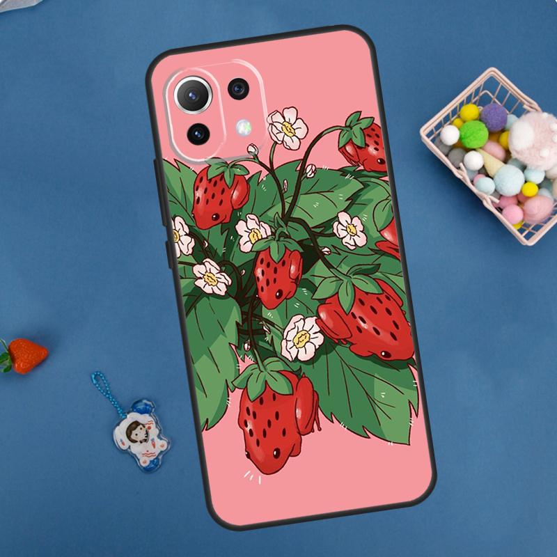 Cute Strawberry Case For Xiaomi 11T 12T 13T 14T Pro 13 14 15 Ultra POCO X7 Pro X3 X5 X6 M6 F5 F6 Pro Cover