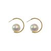 Large Round Imitation Pearl Hoop Earrings For Women Exaggerated C-Shaped Personality Earrings