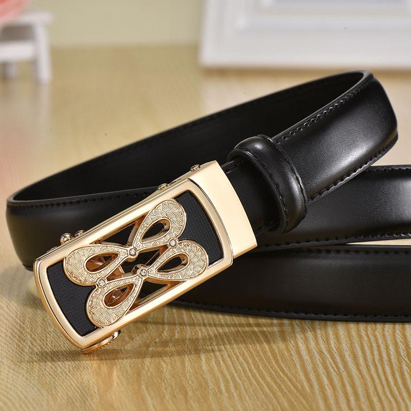 Golden World Wholesale Women's Belt Genuine Leather Cowhide Automatic Buckle Belt Business Casual Pants Belt