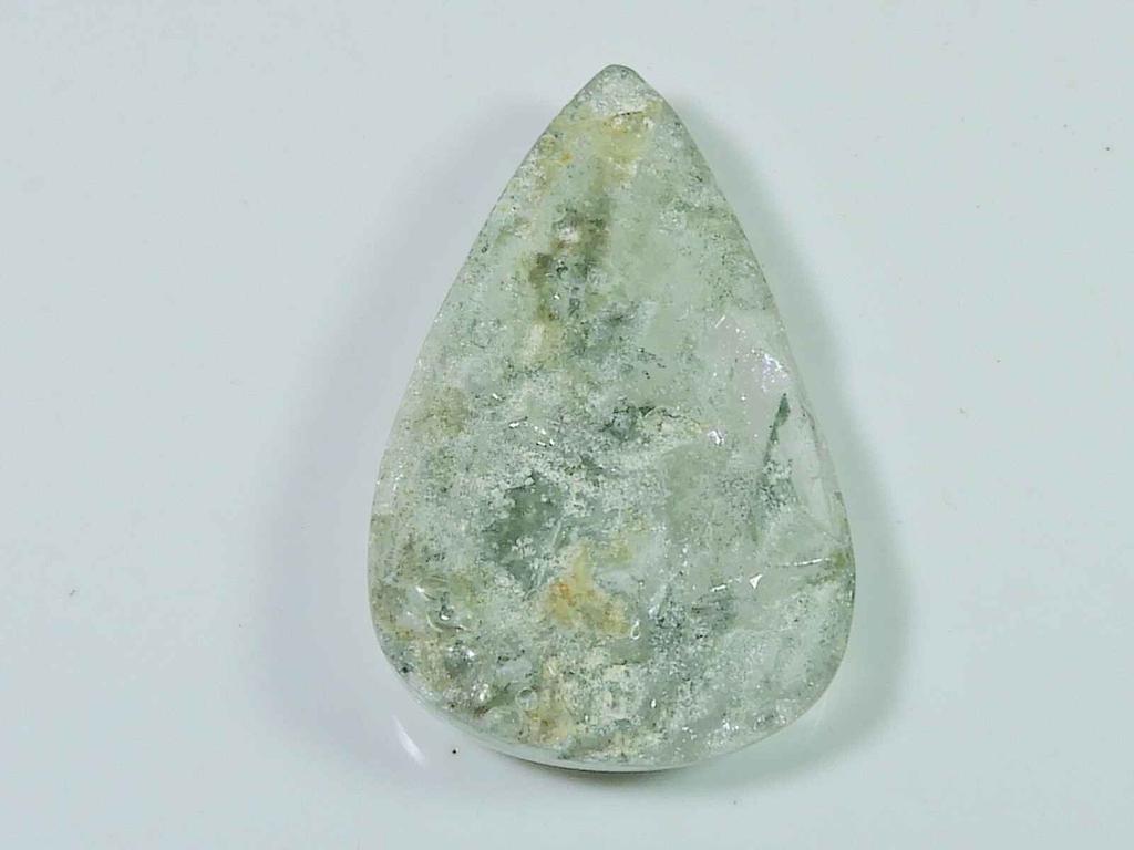 90Cts. Lodolite Garden Quartz Pear Crystal Cabochon Loose Gemstone 29X48X9MM SK-3379