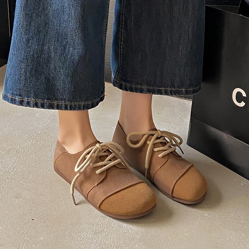 Fashion New Style Luxury Flats Shoes Elegant Women's Flats Round Toe Comfort Slip-On Ladies Loafers Leather Single Shoes Fashion Flats