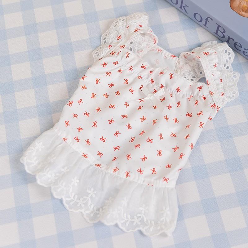 Puppy Dog Shirt Strap Skirt Set Teddy Pomeranian Small and Medium Dogs Universal Princess Style Dress Pet Clothes
