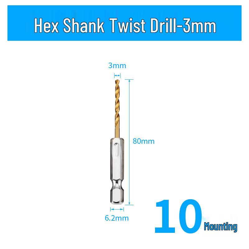 6.35mm Hex Shank Twist Drill Bit Set for Electric Screwdrivers and Pneumatic Tools