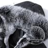 Men's Winter Mid-Length Parka with Fox Fur Collar and Rabbit Fur Down Liner
