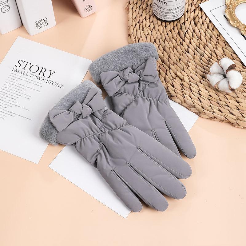 Warm gloves women's velvet thickened windproof and cold-proof outdoor riding driving winter touch screen autumn and winter gloves