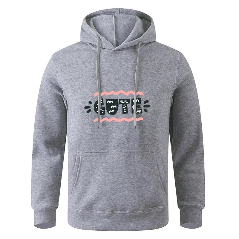 Autumn Teens Black Gray Long Sleeve Hooded Sweatshirt Hoodie Sportswear