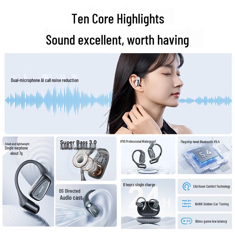 NANK OE Air Open-Ear Bluetooth Sport Headphones