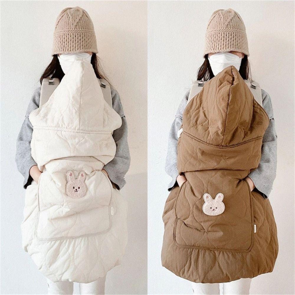 Windproof Baby Stroller Blanket Cartoon Bear Newborn Swaddle Wrap Toddler Trolley Cover  Winter
