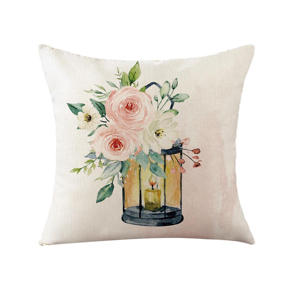 Aquarell Frühlings Kissenbezug Nordische Blume Heim Kissenbezug Polyester Schlafzimmer Sofa Kissenbezug