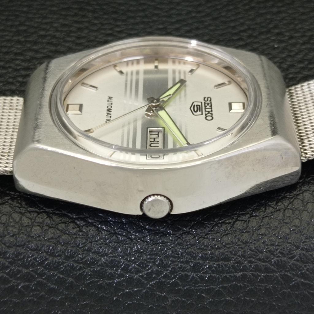 SEIKO 5 AUTOMATIC VINTAGE JAPAN 6309A MENS SILVER COLOR DIAL WATCH a701384-5 R206a-a701384