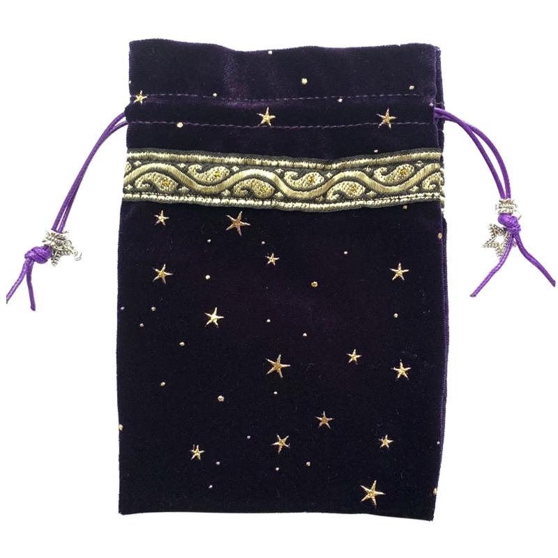 

Velvet & Satin Drawstring Pouch for Ideal Size for Tarot & for Oracle Cards DND D&D Dungeons & Cards Accessories Jewelry 1 фіолетовий