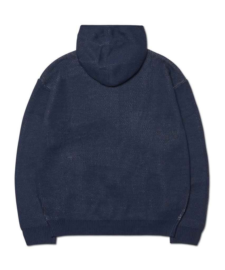 Nomanual Nm Skull Hand Cowichan Hooded Zip-Up - Navy