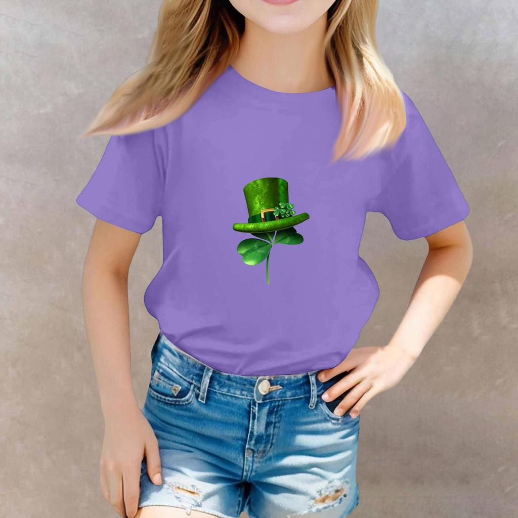 St. Patrick's Day Toddler Girl Boy T-Shirts Kids Top Boys And Girls Printed Short Sleeved T-shirt
