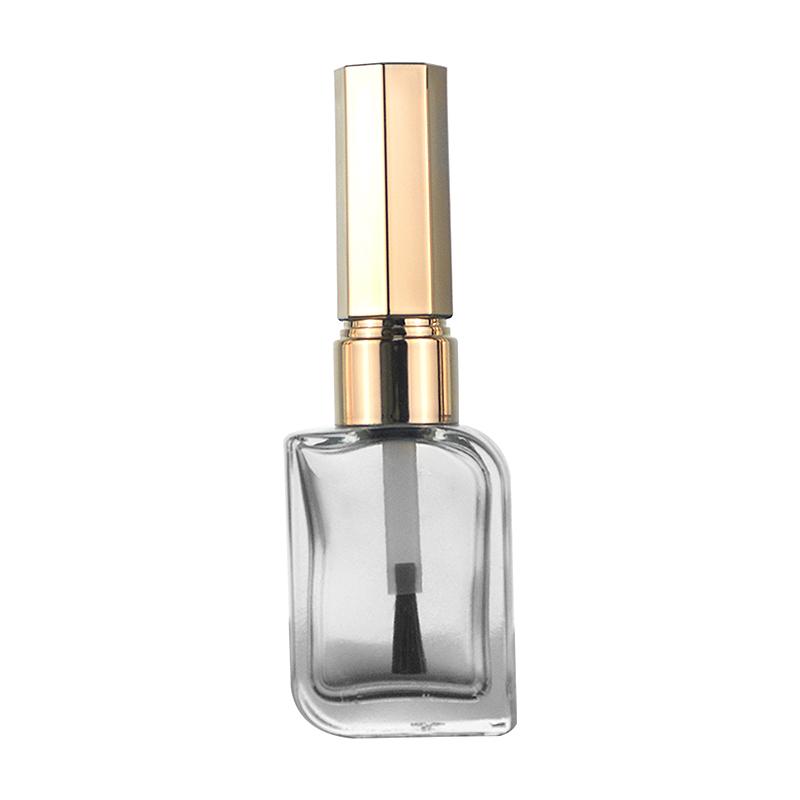 15Ml Nail Polish Bottle Empty With Lid Brush Cosmetic Containers Nail Glass Bottles With Brush Gold And Silver Lid