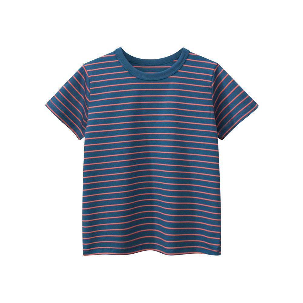 Cross-Border Summer 2025: Boys' Striped Short-Sleeve T-Shirt for Children