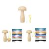 1 Set Darning Mushroom Wood Darning Egg Knitting Repair Tool Sewing Tool with Elastic Rope Large Eye Needle for Darning Socks Hats Sweaters DIY