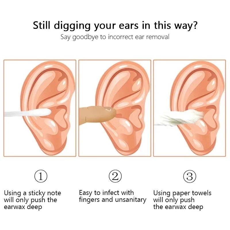 Portable Ear Wax Removal Kit 6Pcs Stainless Steel Ear Pick Spiral Cleaner Tools Set with Keychain Storage Bag for Travel