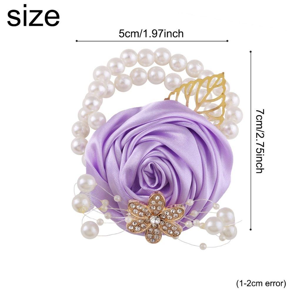 Artificial Rose Wrist Corsage Ribbon Wedding Flower Bracelet Bridesmaid Wrist Flowers Girls