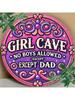 Funny Metal Sign No Boys Only Dad Wall Art Decor
