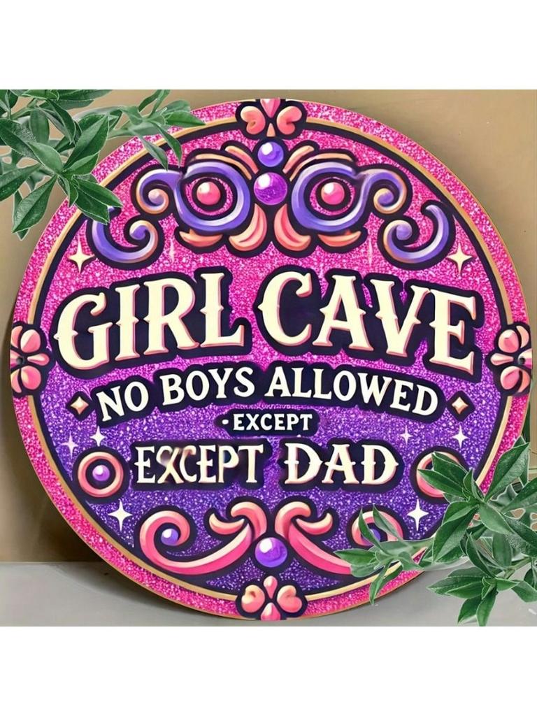 Funny Metal Sign No Boys Only Dad Wall Art Decor