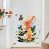 3D Vision Small Flower Wall Stickers Peel and Stick Butterfly Florals for Living Room Kitchen Corridor Entrance Wall Decoration