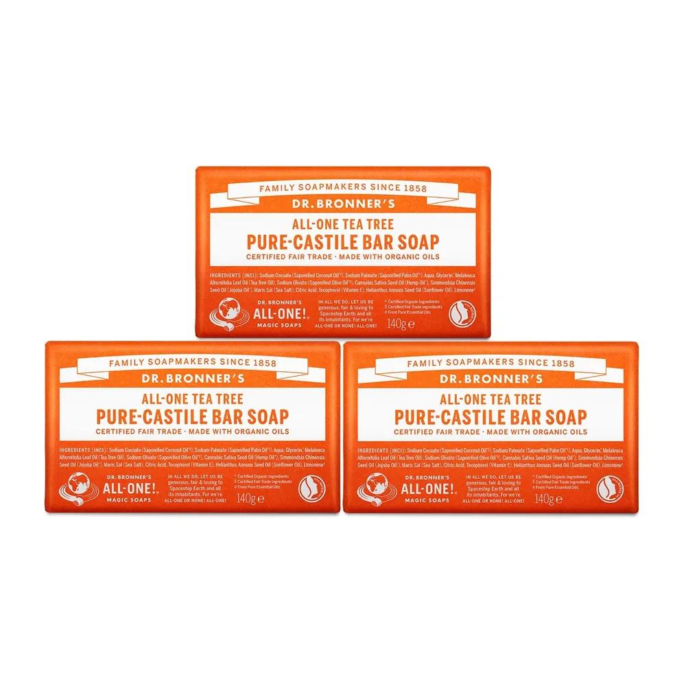 Dr. Bronner s Tea Tree Pure Castile Bar Soap 140g (3 pieces)