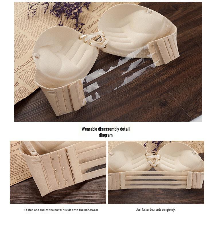 Elastic Adjustable Bra Straps with Side Hooks and Fishbone Support